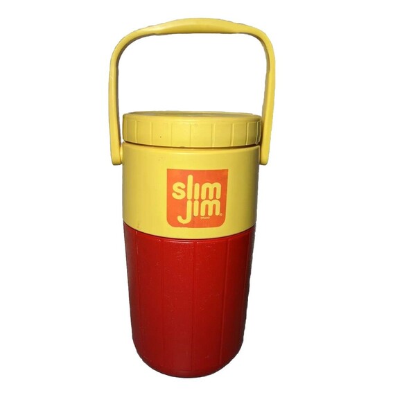 Coleman Slim Jim Cooler Drink Jug Thermos Vintage Red Yellow Nascar #44 Work Gym - Picture 1 of 11
